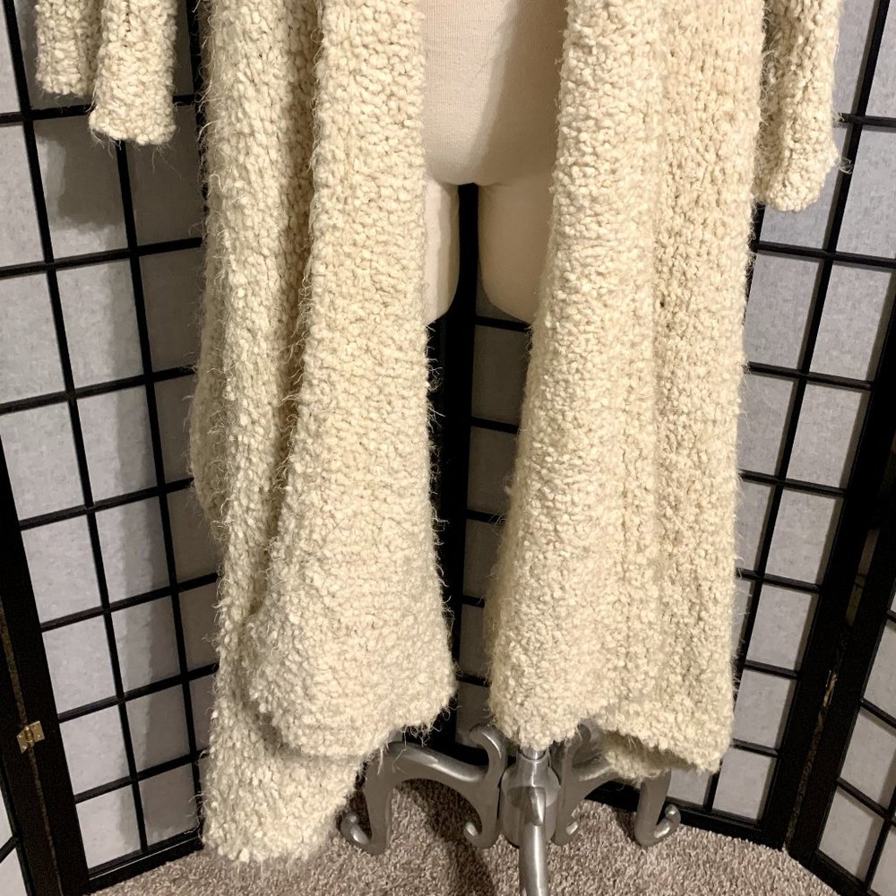 Long Off-White Cardigan with Short Back - Picture 4 of 5